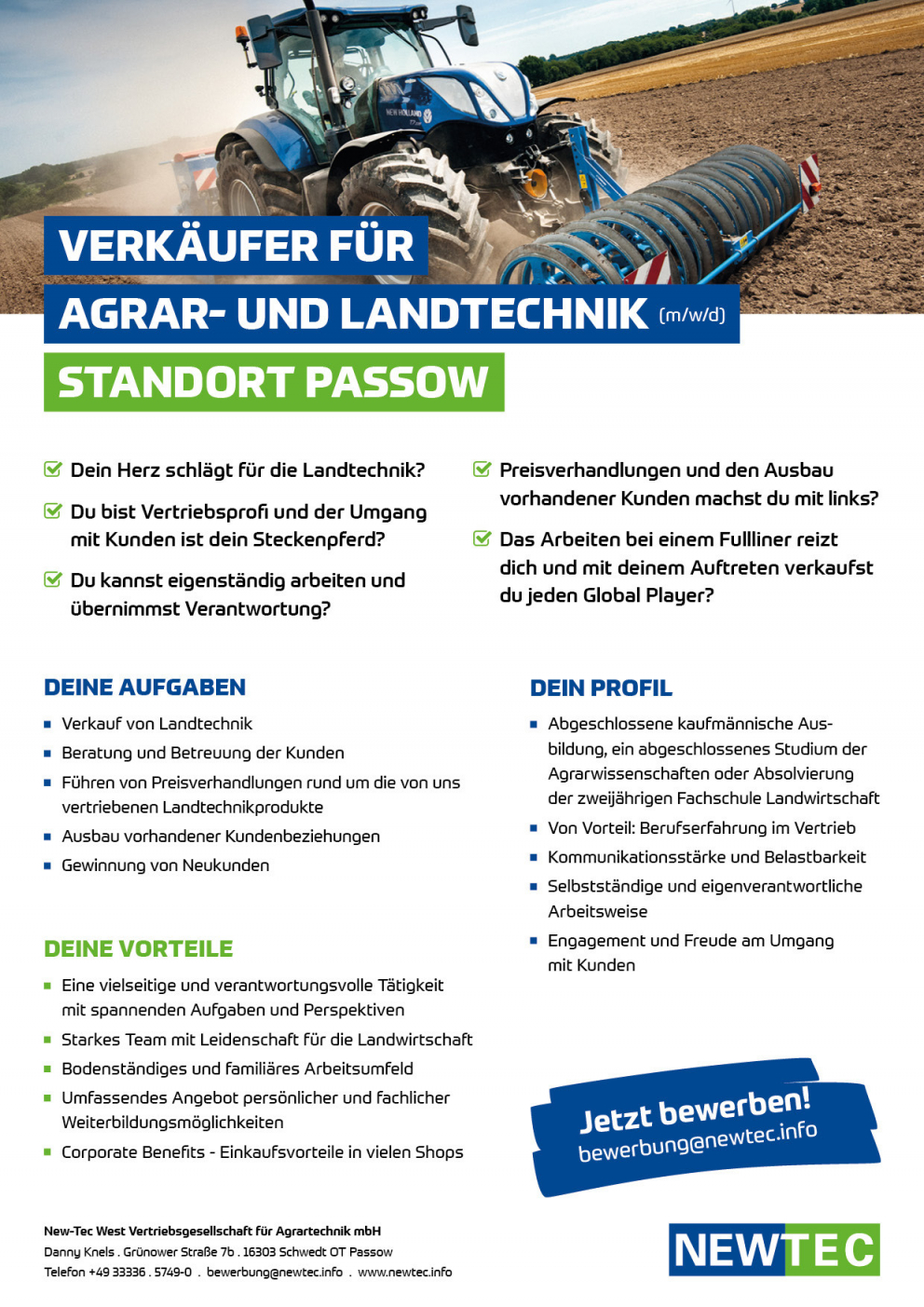 Verkäufer Für Agrar- Und Landtechnik (m/w/d) – NEWTEC | Der Service ...