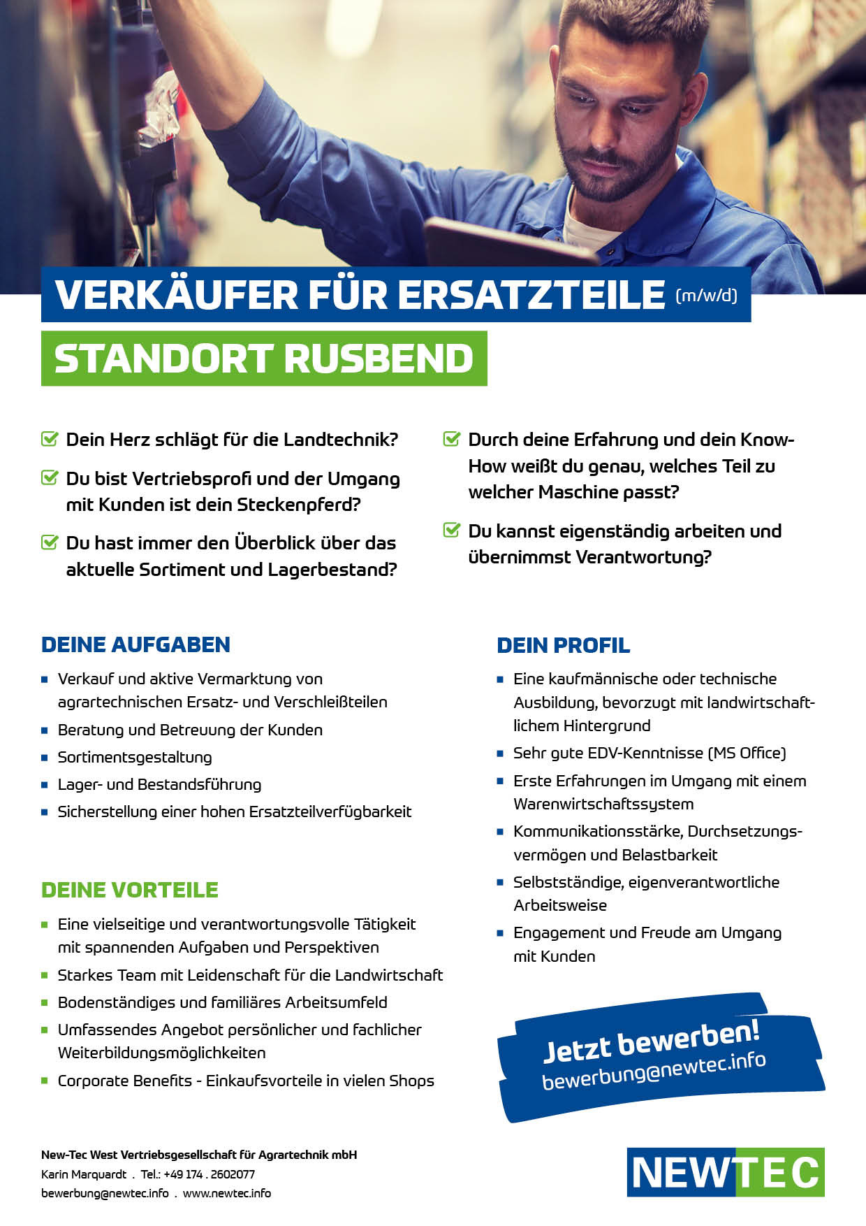 NEWTEC_Stellenanzeige_Verkaeufer_Ersatzteile_Rusbend